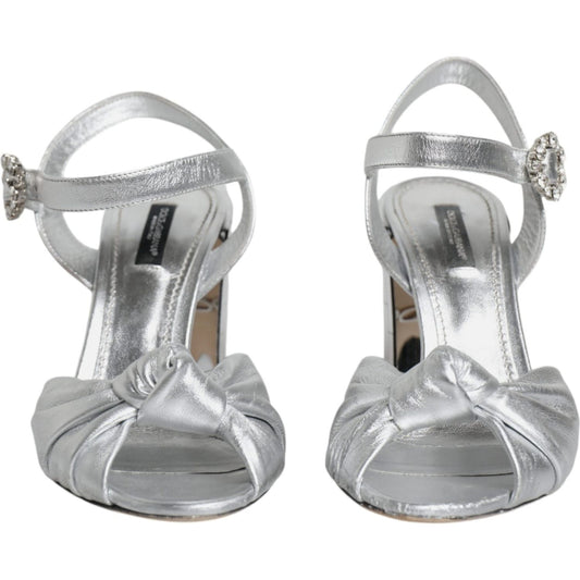 Dolce & Gabbana Silver Mirror Heels KEIRA Sandals Shoes Dolce & Gabbana Dark Gray