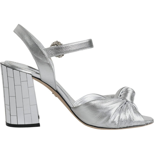 Dolce & Gabbana Silver Mirror Heels KEIRA Sandals Shoes Dolce & Gabbana Gray