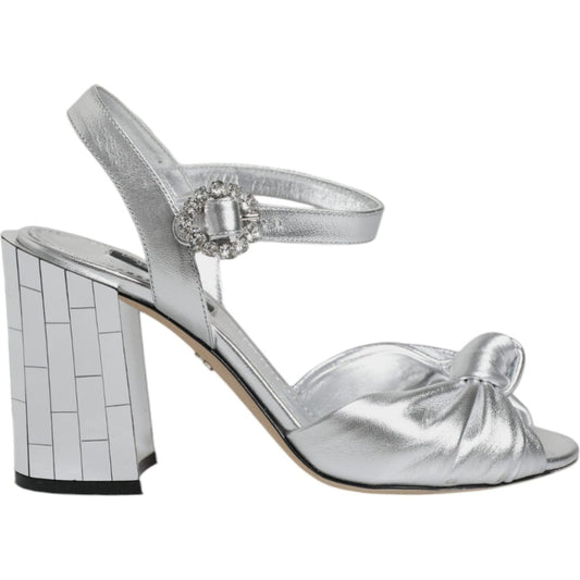 Dolce & Gabbana Silver Mirror Heels KEIRA Sandals Shoes Dolce & Gabbana Gray