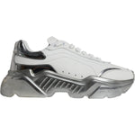Dolce & Gabbana Silver White Daymaster Low Top Sneakers Shoes