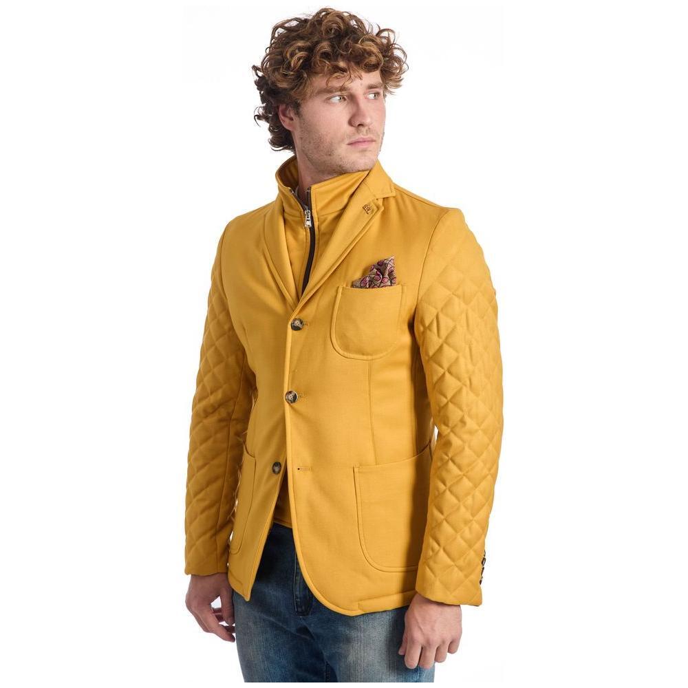Roberto Pepe Luxury Yellow Wool Men's Jacket 1728,67345744032,Bicolor,Clothing,IT48 | M,Jackets & Coats - Clothing,Jackets - Men - Clothing,Men,Men - Clothing,New with tags,Roberto Pepe Luxury