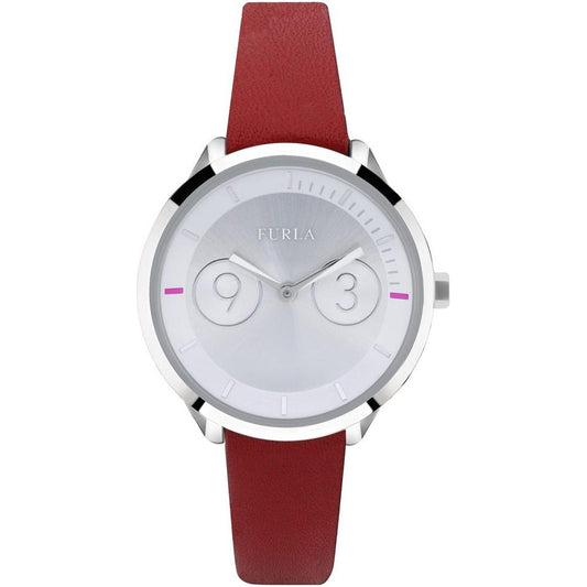 Furla Red Leather Watch Furla Light Gray