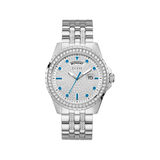 Guess Silver Stainless Steel Watch Guess Light Gray