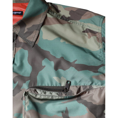 Dolce & Gabbana Multicolor Camouflage Button Down Shirt