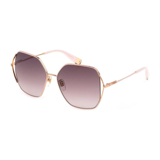 Furla Gold Metal Sunglasses Furla Rosy Brown