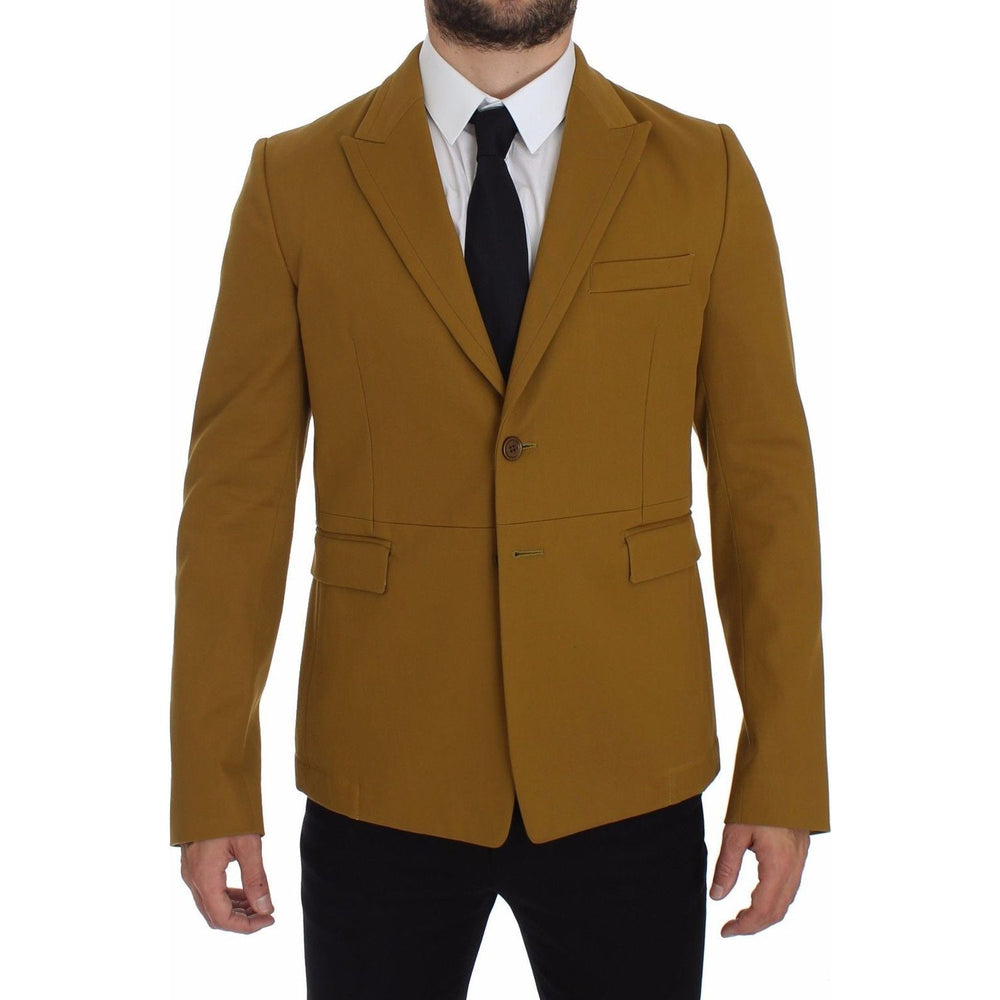 Dolce & Gabbana Yellow Cotton Stretch Blazer