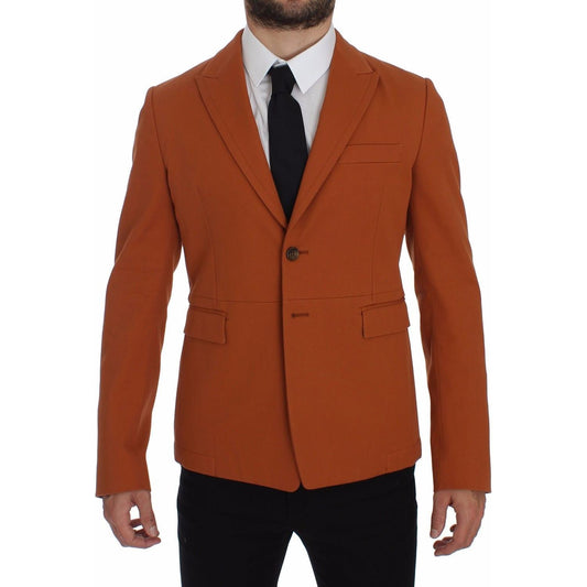 Dolce & Gabbana Elegant Orange Casual Cotton Blend Blazer Dolce & Gabbana Saddle Brown