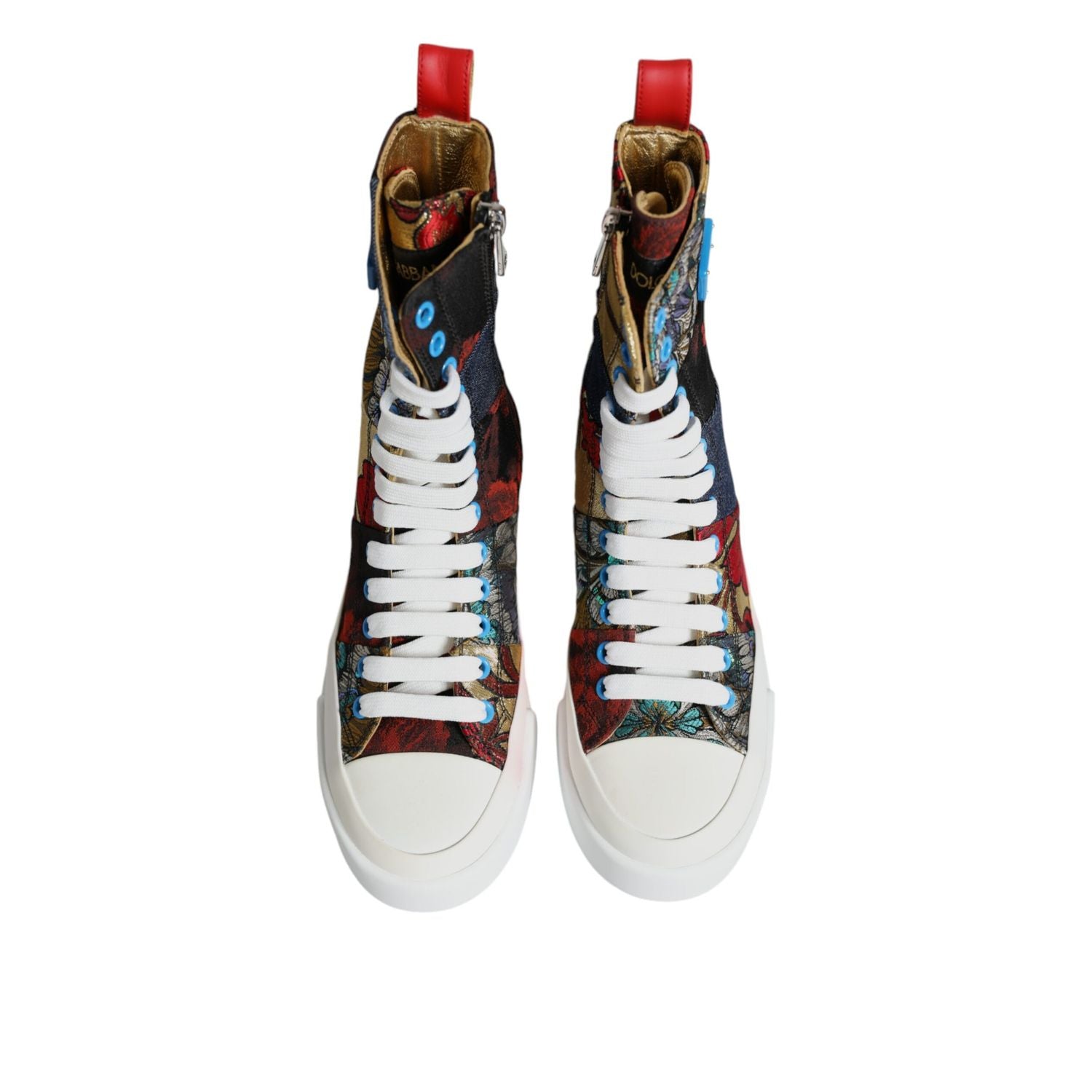 Dolce & Gabbana Multicolor Patchwork High Top Sneakers Shoes