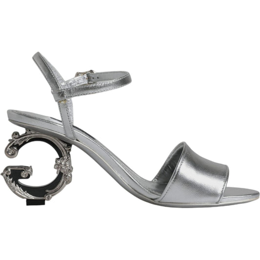 Dolce & Gabbana Silver KEIRA Heels Ankle Strap Sandals Shoes Dolce & Gabbana Light Slate Gray