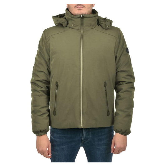 Yes Zee Green Nylon Jacket Yes Zee Dim Gray