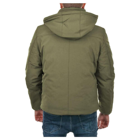 Yes Zee Green Nylon Jacket Yes Zee Dim Gray