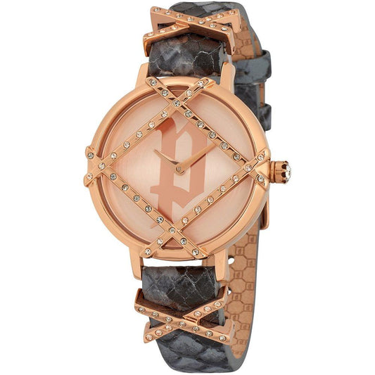 Police Gray Leather Watch Police Rosy Brown