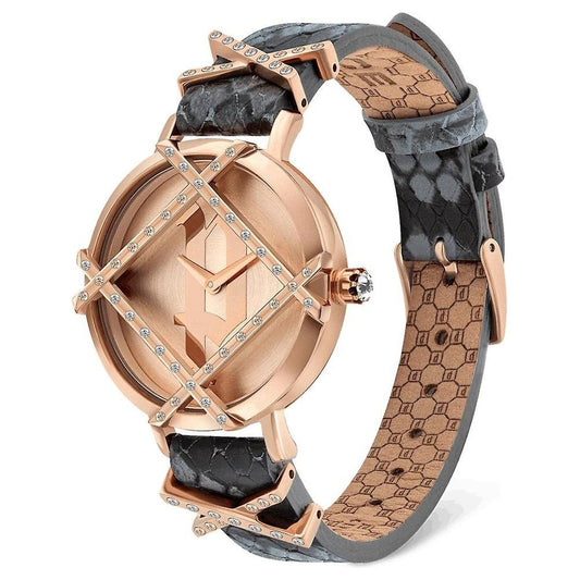 Police Gray Leather Watch Police Rosy Brown