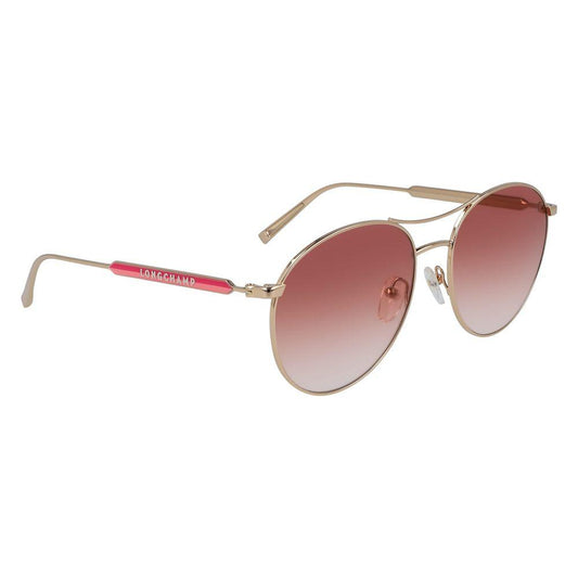 Longchamp Gold Metal Sunglasses Longchamp Rosy Brown