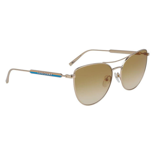 Longchamp Yellow Metal Sunglasses Longchamp Rosy Brown