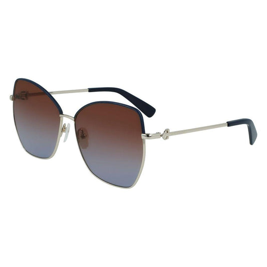 Longchamp Yellow Metal Sunglasses Longchamp Dim Gray