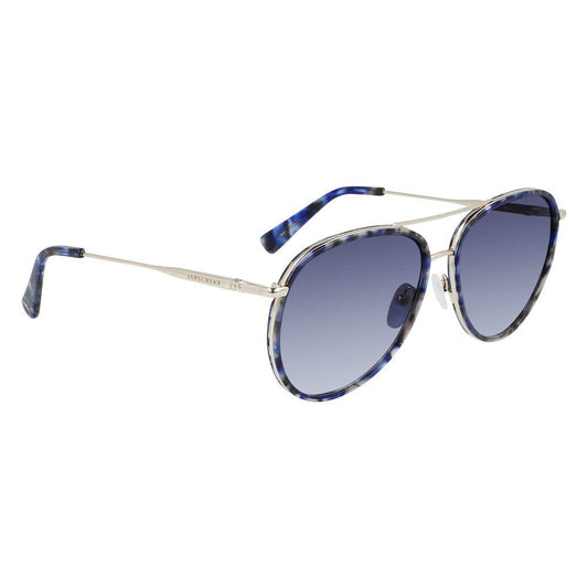 Longchamp Gold Metal Sunglasses Longchamp Light Slate Gray