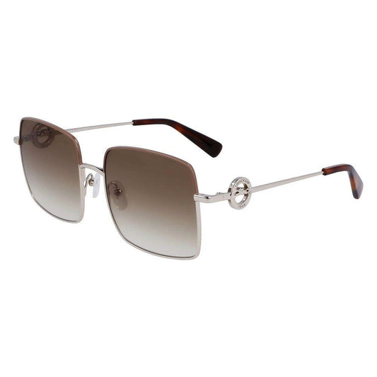 Longchamp Gold Metal Sunglasses Longchamp Light Slate Gray