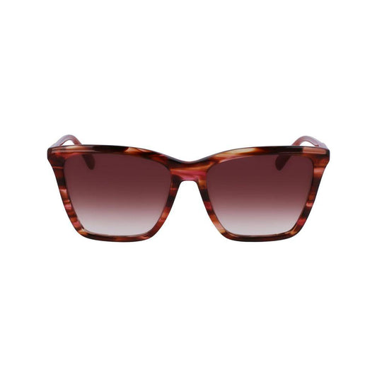 Longchamp Red Acetate Sunglasses Longchamp Saddle Brown