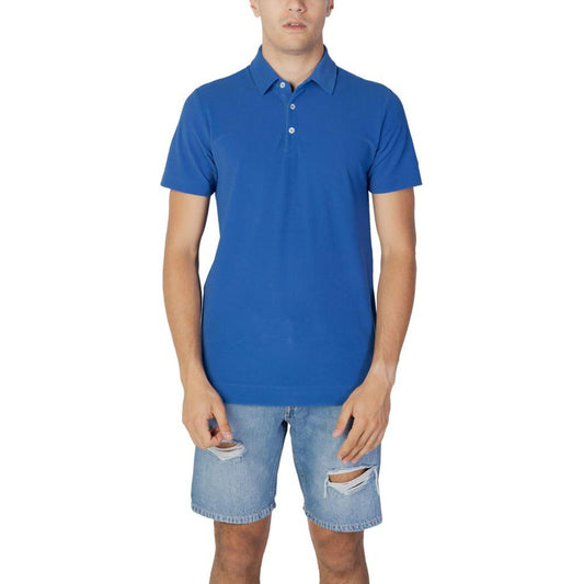 Suns Blue Polyester Polo Shirt Suns Steel Blue