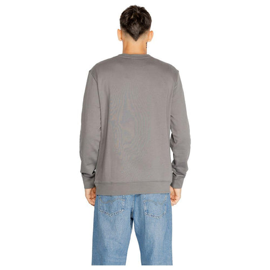 Hugo Boss Gray Cotton Sweater Hugo Boss Light Slate Gray
