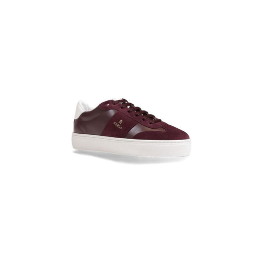 Furla Bordeaux Leather Sneaker Furla Light Gray