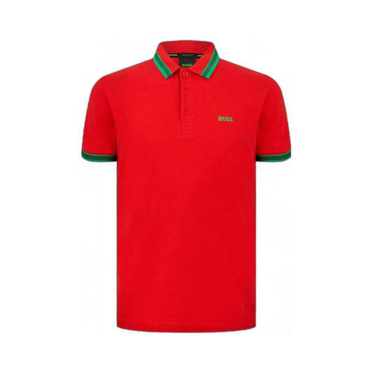 Hugo Boss Red Cotton Polo Shirt Hugo Boss Red