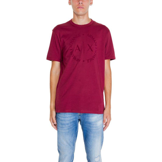 Armani Exchange Bordeaux Cotton T-Shirt Armani Exchange Brown
