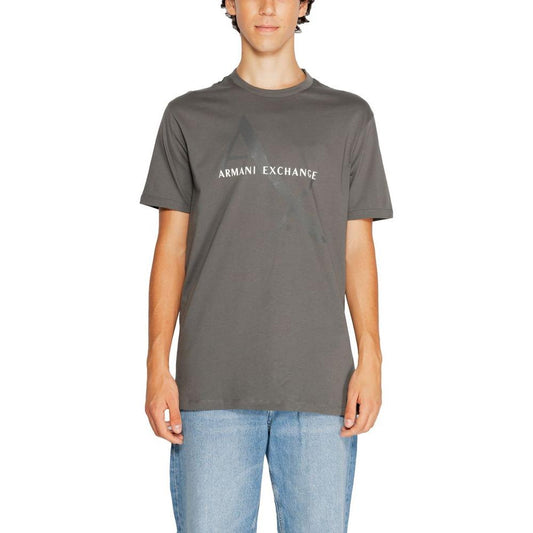 Armani Exchange Gray Cotton T-Shirt Armani Exchange Dim Gray