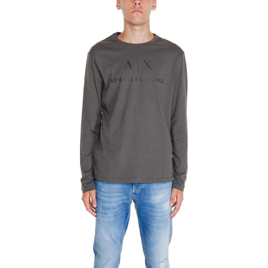 Armani Exchange Green Cotton Shirt Armani Exchange Dim Gray