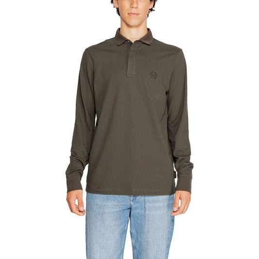 Armani Exchange Green Cotton T-Shirt Armani Exchange Dark Olive Green