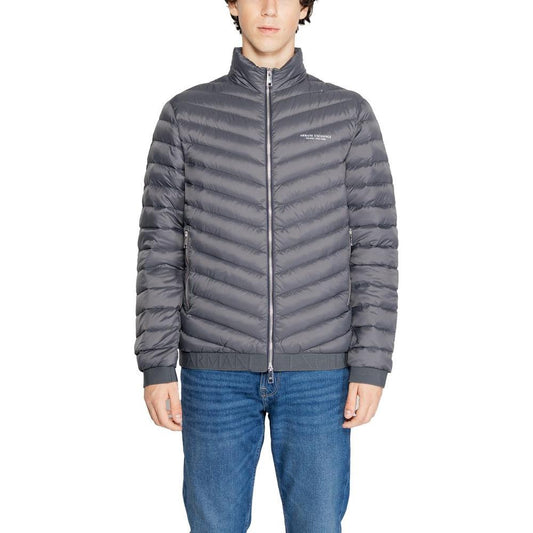 Armani Exchange Gray Polyester Jacket Armani Exchange Dim Gray