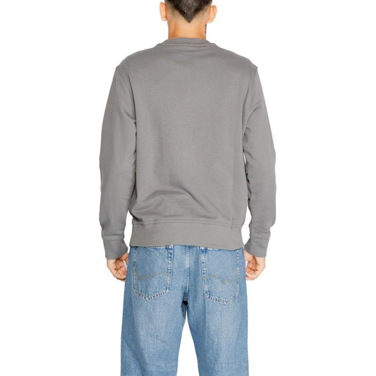 Hugo Boss Gray Cotton Sweater Hugo Boss Light Slate Gray