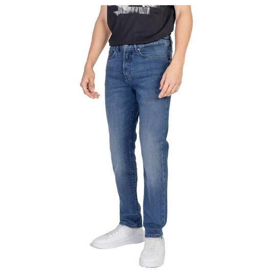 Hugo Boss Blue Cotton Jeans & Pant Hugo Boss Dark Slate Blue