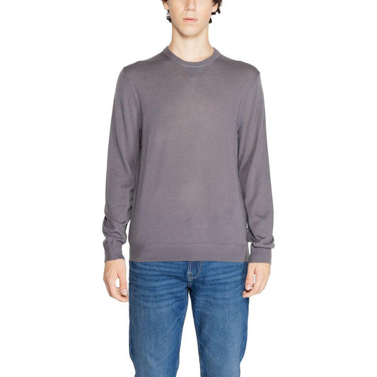 Armani Exchange Gray Wool Sweater Armani Exchange Slate Gray