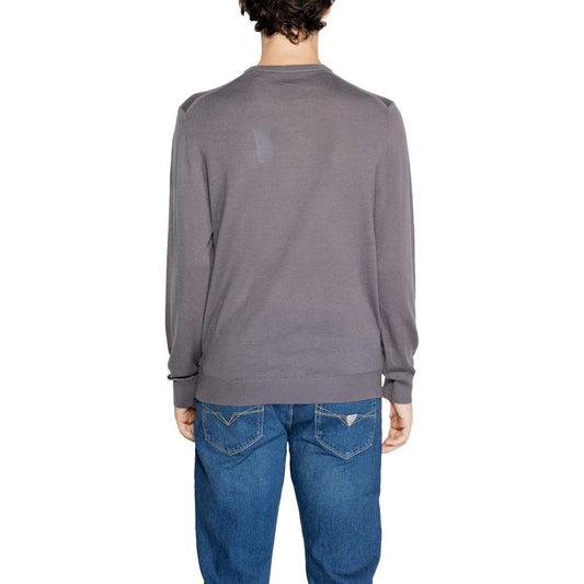 Armani Exchange Gray Wool Sweater Armani Exchange Slate Gray