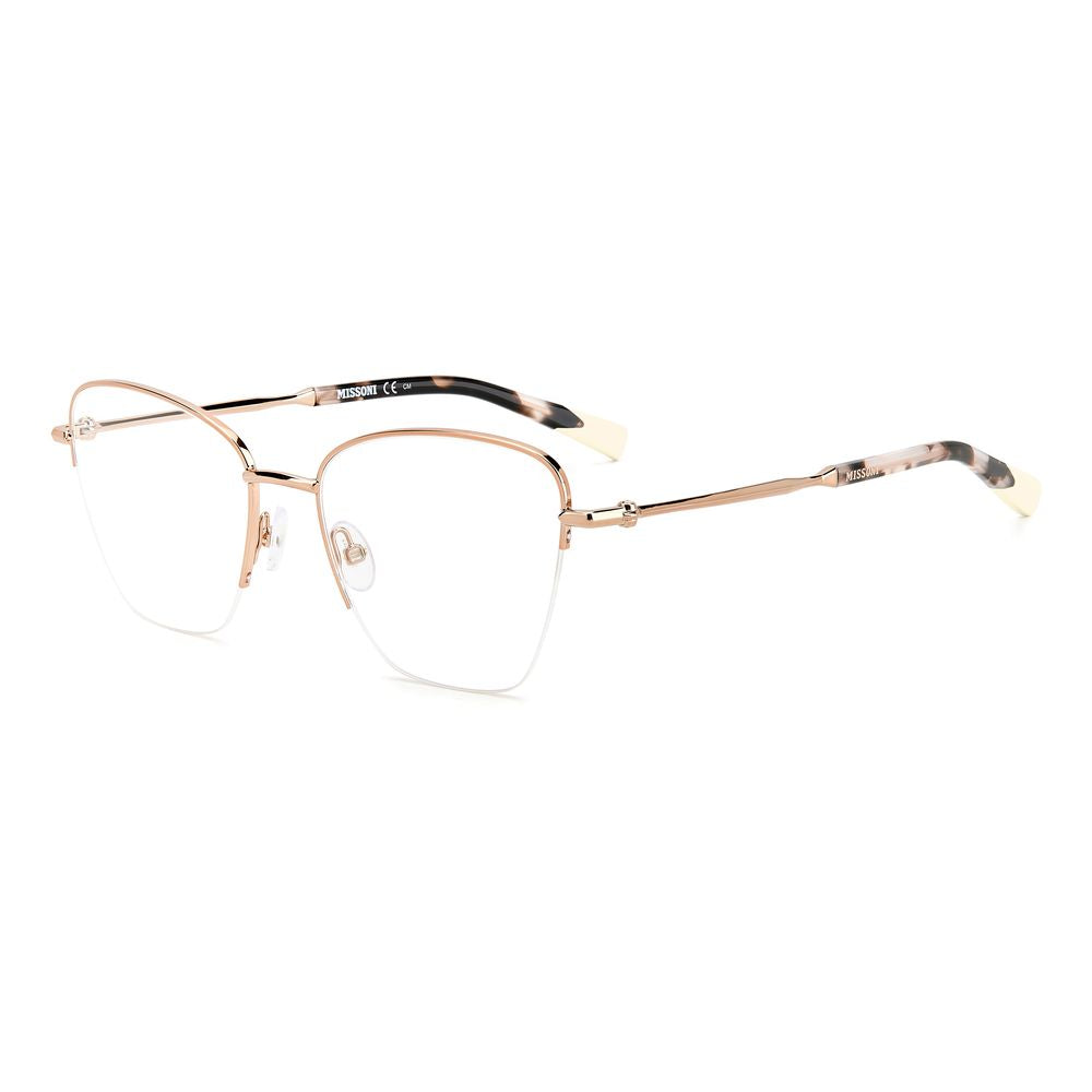Missoni Gold Stainless Steel Frames for women, model MIS-0122-DDB, gold copper color, size 53/18/140 mm.