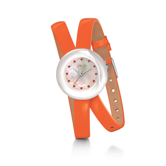Folli Follie Orange Leather Watch Folli Follie Tomato