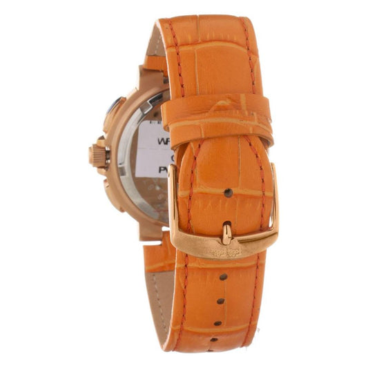 Folli Follie Orange Leather Watch Folli Follie Chocolate