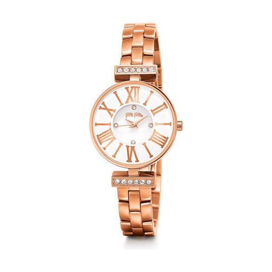 Folli Follie Gold Steel Watch Folli Follie Antique White
