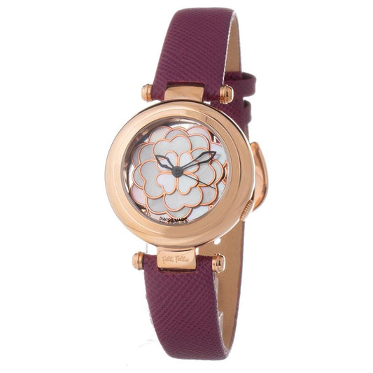 Folli Follie Purple Leather Watch Folli Follie Tan