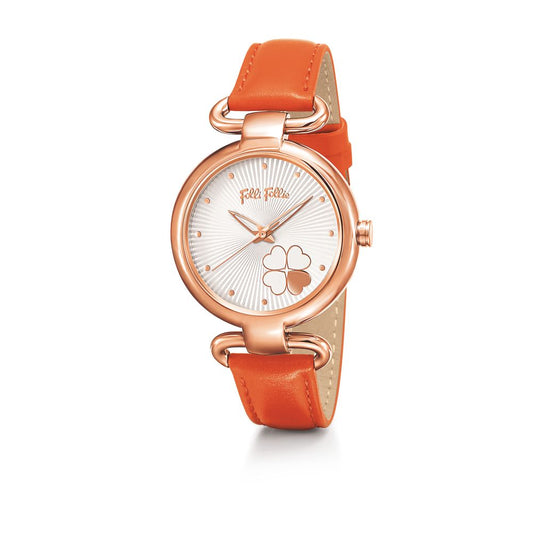 Folli Follie Orange Leather Watch Folli Follie Wheat