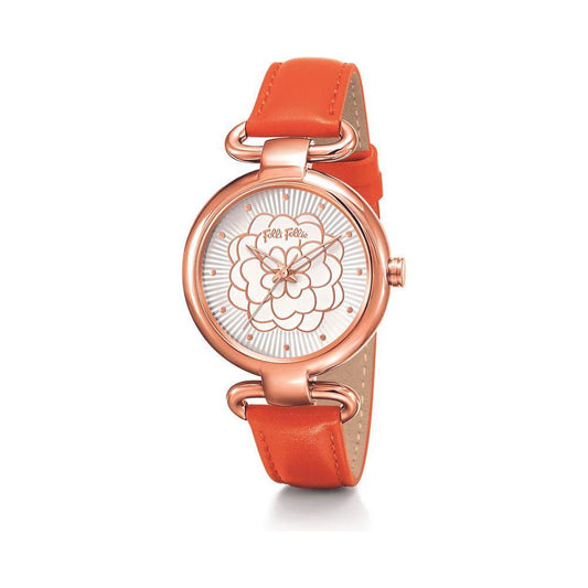 Folli Follie Orange Leather Watch Folli Follie Wheat