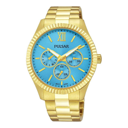 Pulsar Gold Steel Watch Pulsar Steel Blue