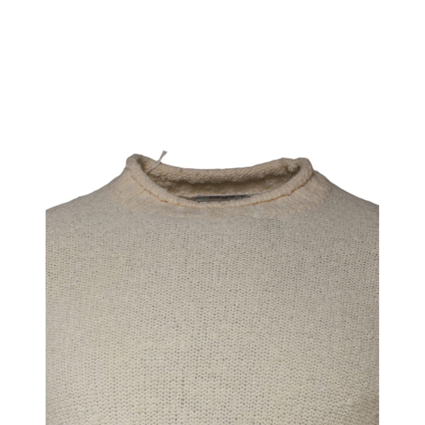 KANGRA Beige Wool Knit Long Sleeve Round Neck Pullover Sweater KANGRA