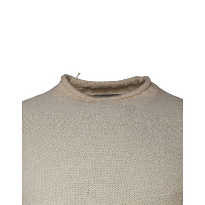 KANGRA Beige Wool Knit Long Sleeve Round Neck Pullover Sweater KANGRA