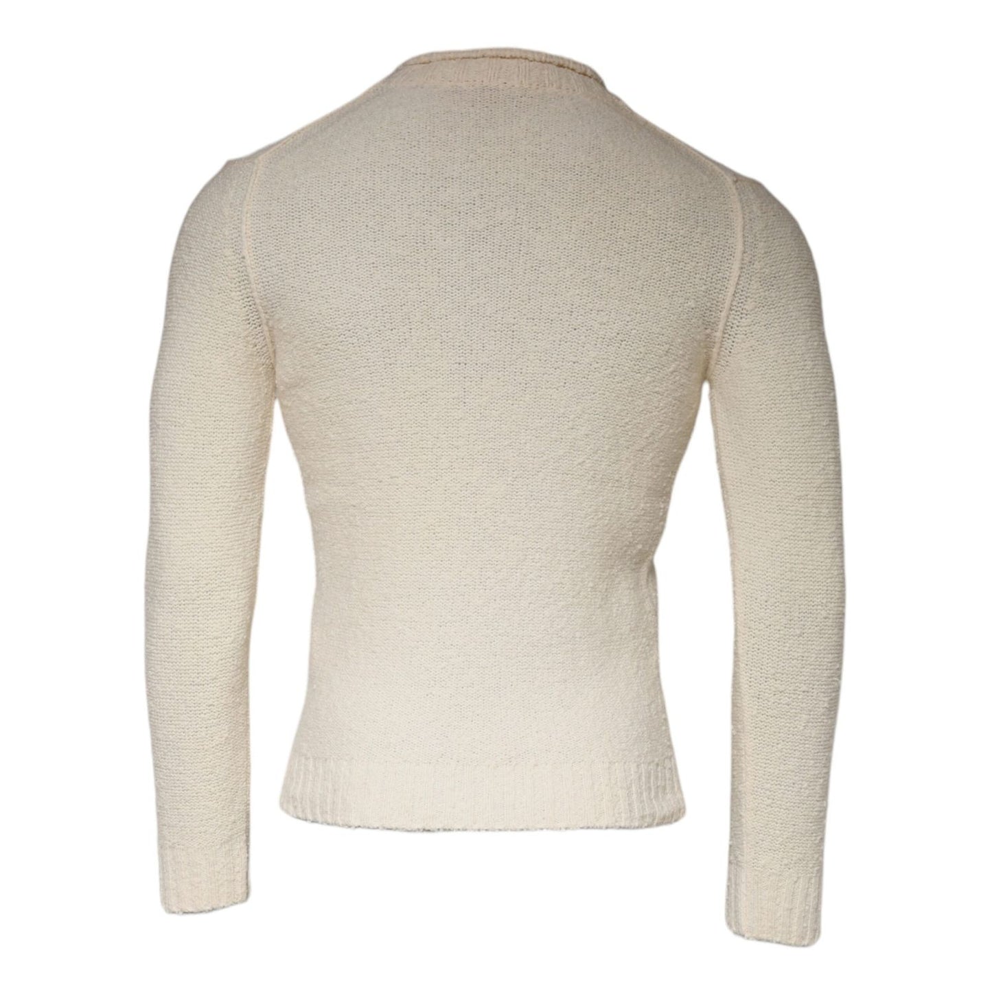 KANGRA Beige Wool Knit Long Sleeve Round Neck Pullover Sweater KANGRA