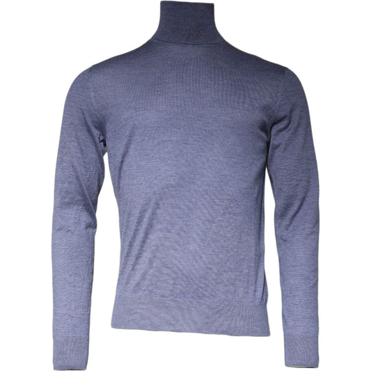 Dolce & Gabbana Purple Blue Long Sleeve Turtleneck Pullover Sweater Dolce & Gabbana Slate Gray