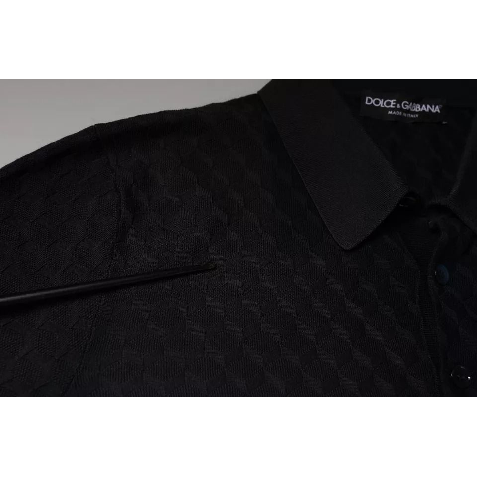 Dolce & Gabbana Multicolor Silk Button Down Collared T-shirt