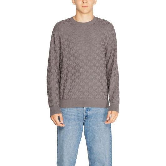 Armani Exchange Gray Viscose T-Shirt Armani Exchange Light Slate Gray